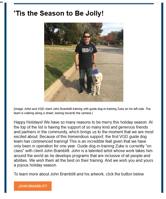 December 2023 Newsletter - Vision Guide Dogs