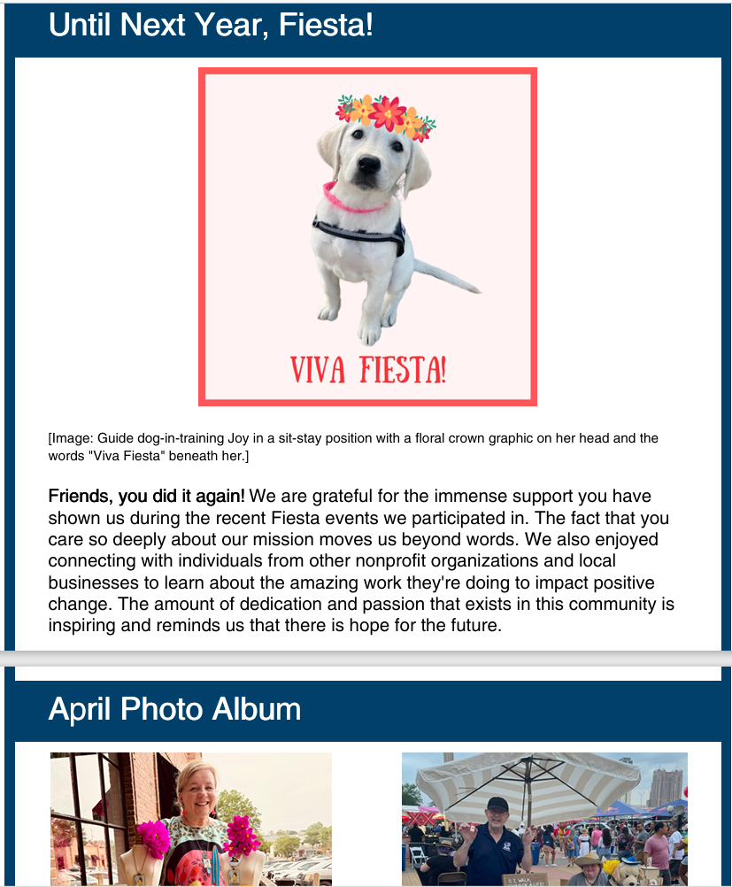 May 2024 Newsletter - Vision Guide Dogs