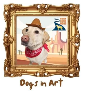 Dogs in art. Dog in a picture frame