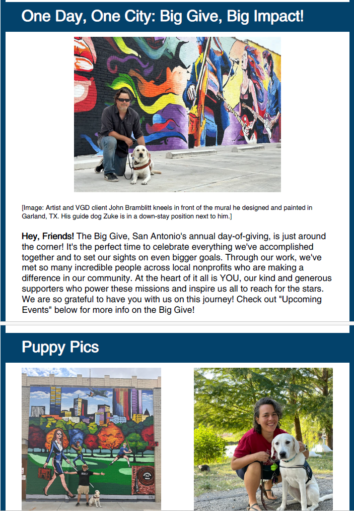 September Newsletter - Vision Guide Dogs